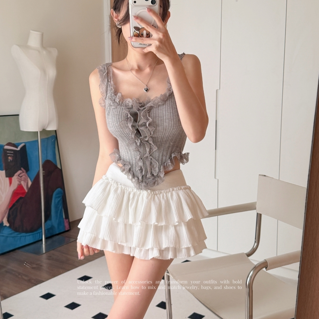 【純欲領袖】DOMISS蕾絲無袖吊帶針織背心-3色 針織背心(現貨)