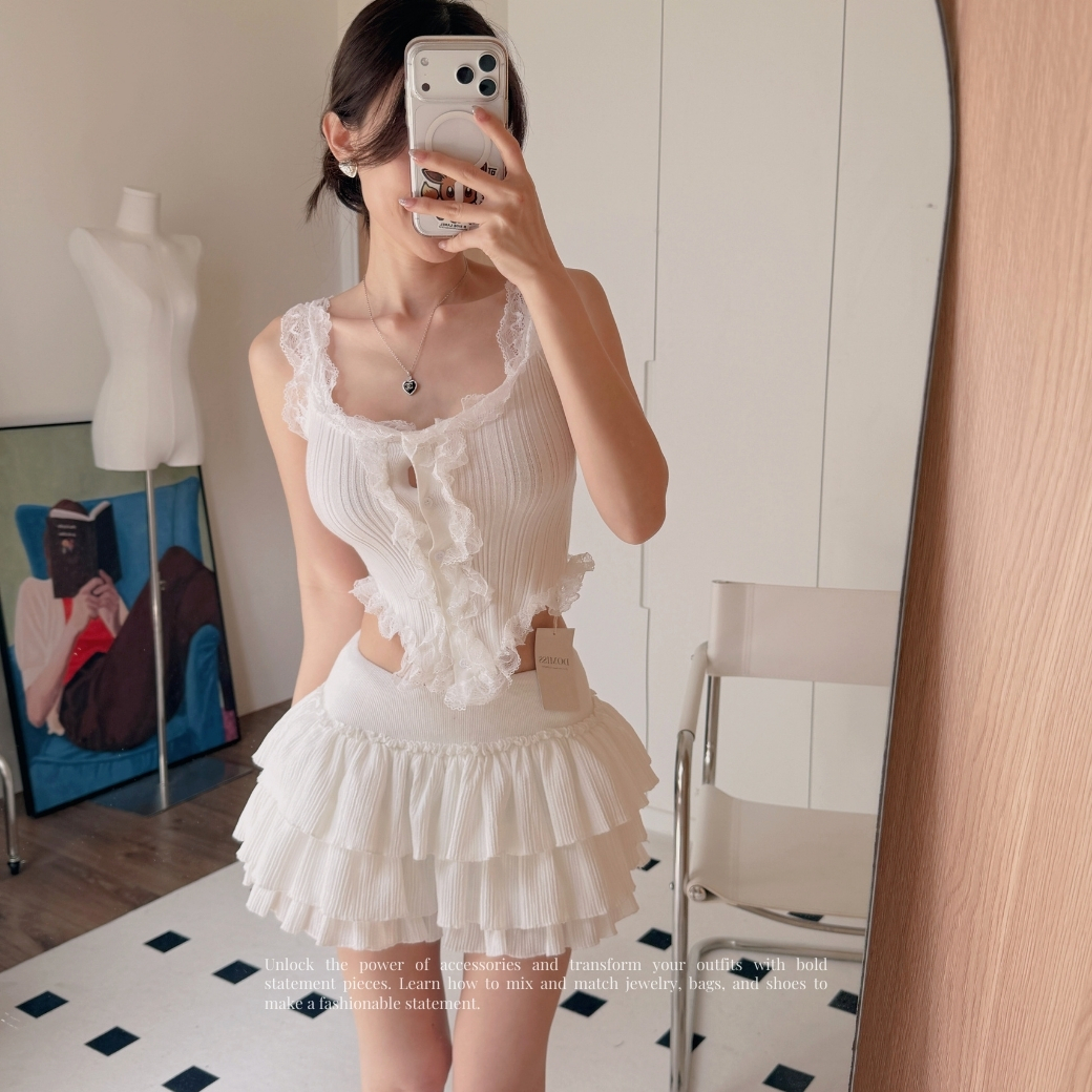 【純欲領袖】DOMISS蕾絲無袖吊帶針織背心-3色 針織背心(現+預)