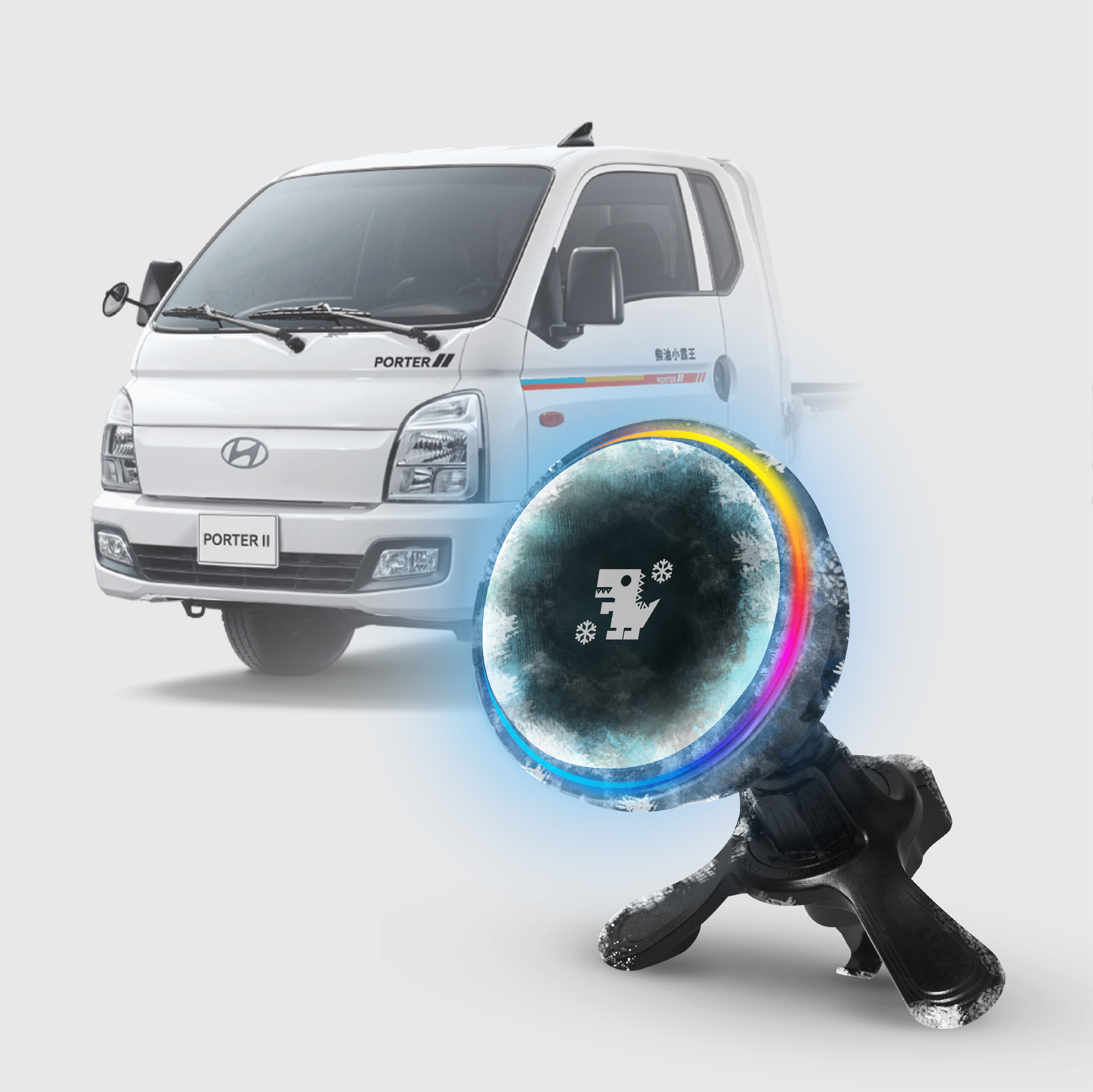 Hyundai PORTER II｜XILLA黑鏡冰核智充手機架