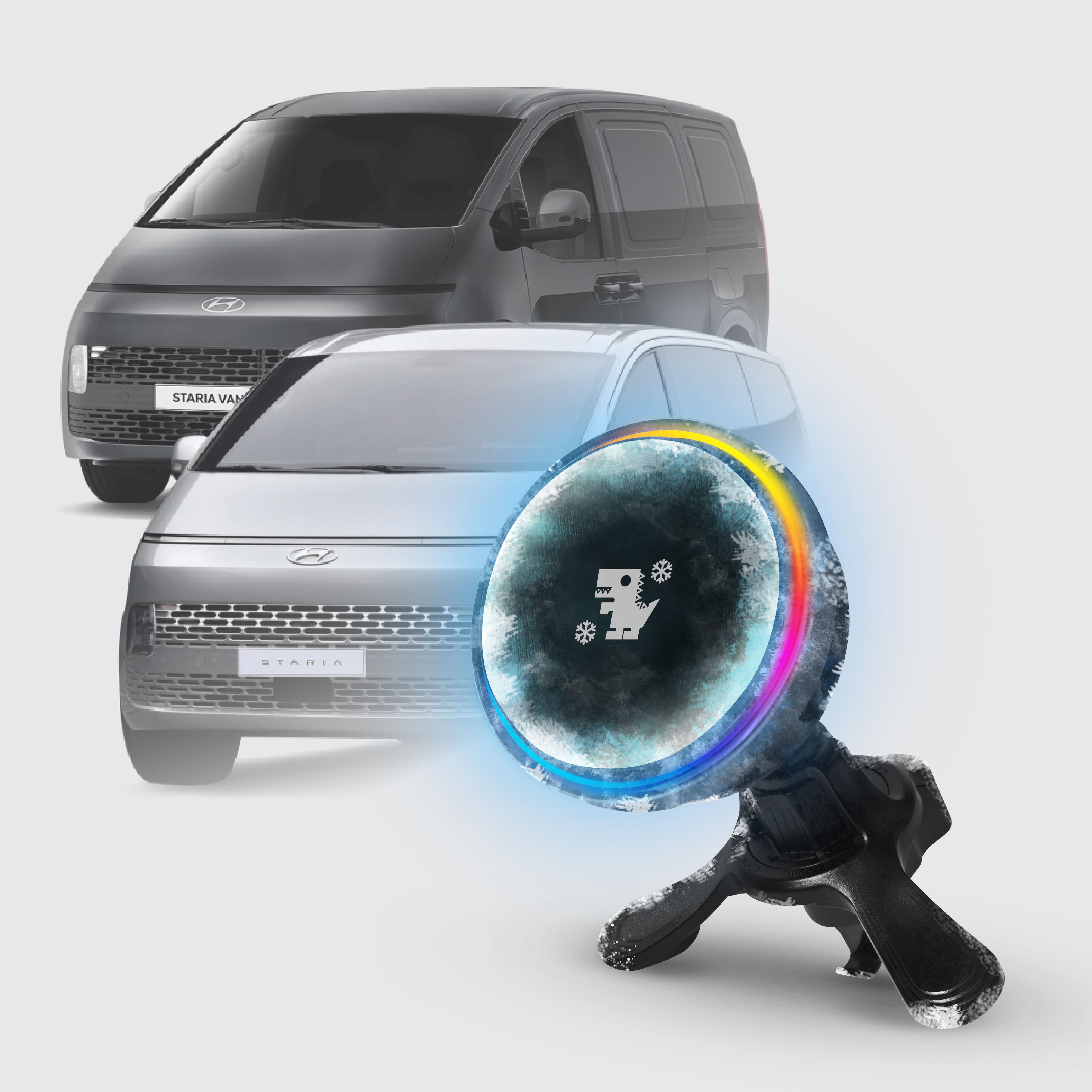 Hyundai STARIA 系列｜XILLA黑鏡冰核智充手機架