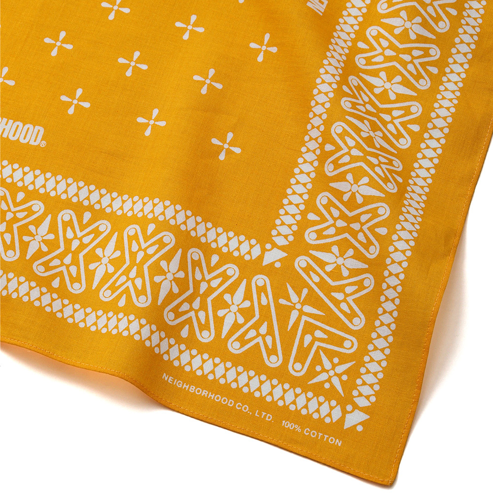 Neighborhood Cross Pattern Bandana 十字架 頭巾 黑/海軍藍/黃/紫 方巾 純棉 配件 穿搭小物 261BXNH-AC01