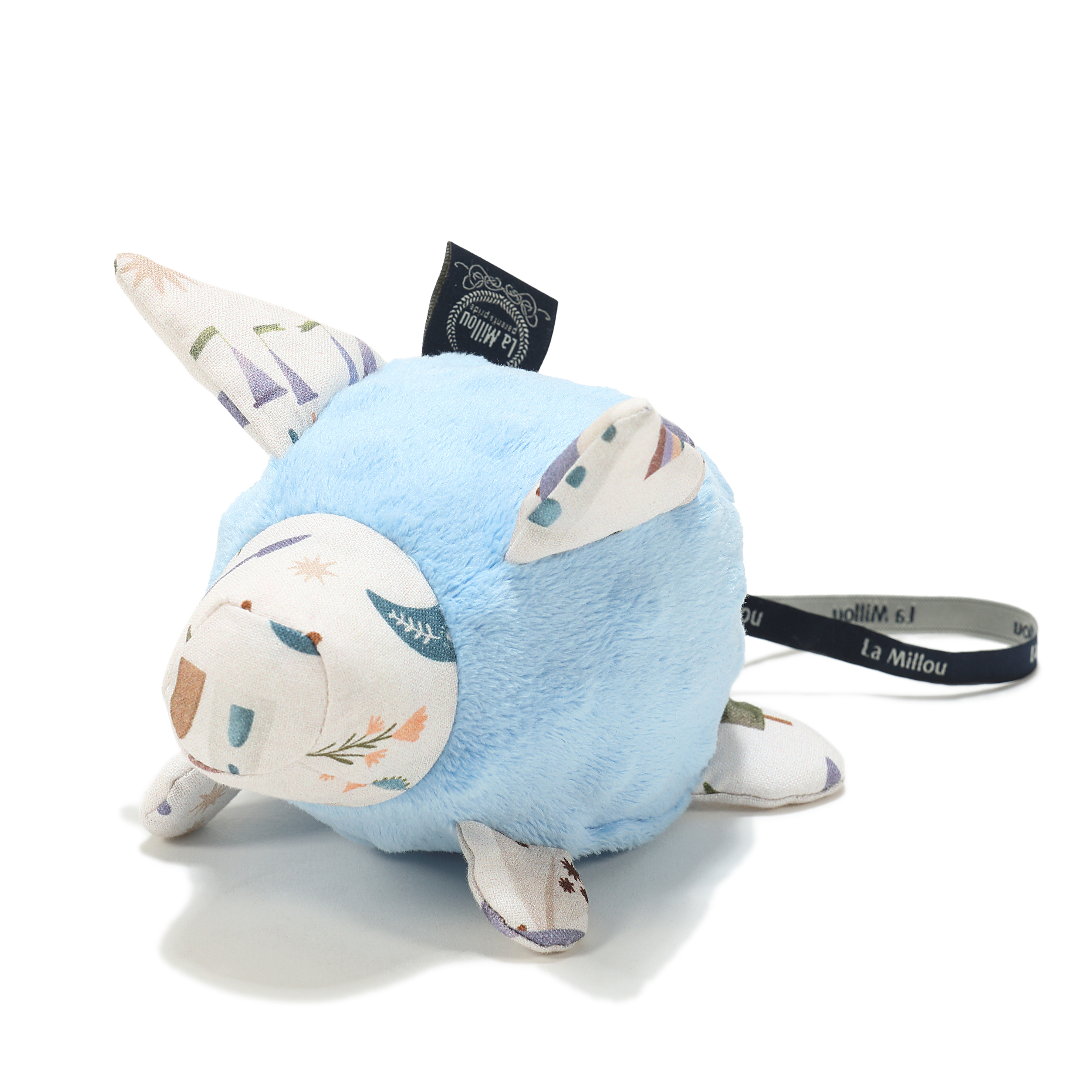 La Millou波蘭 豆豆安撫豬搖鈴玩偶｜肚肚胖火龍｜蒙地卡羅藍