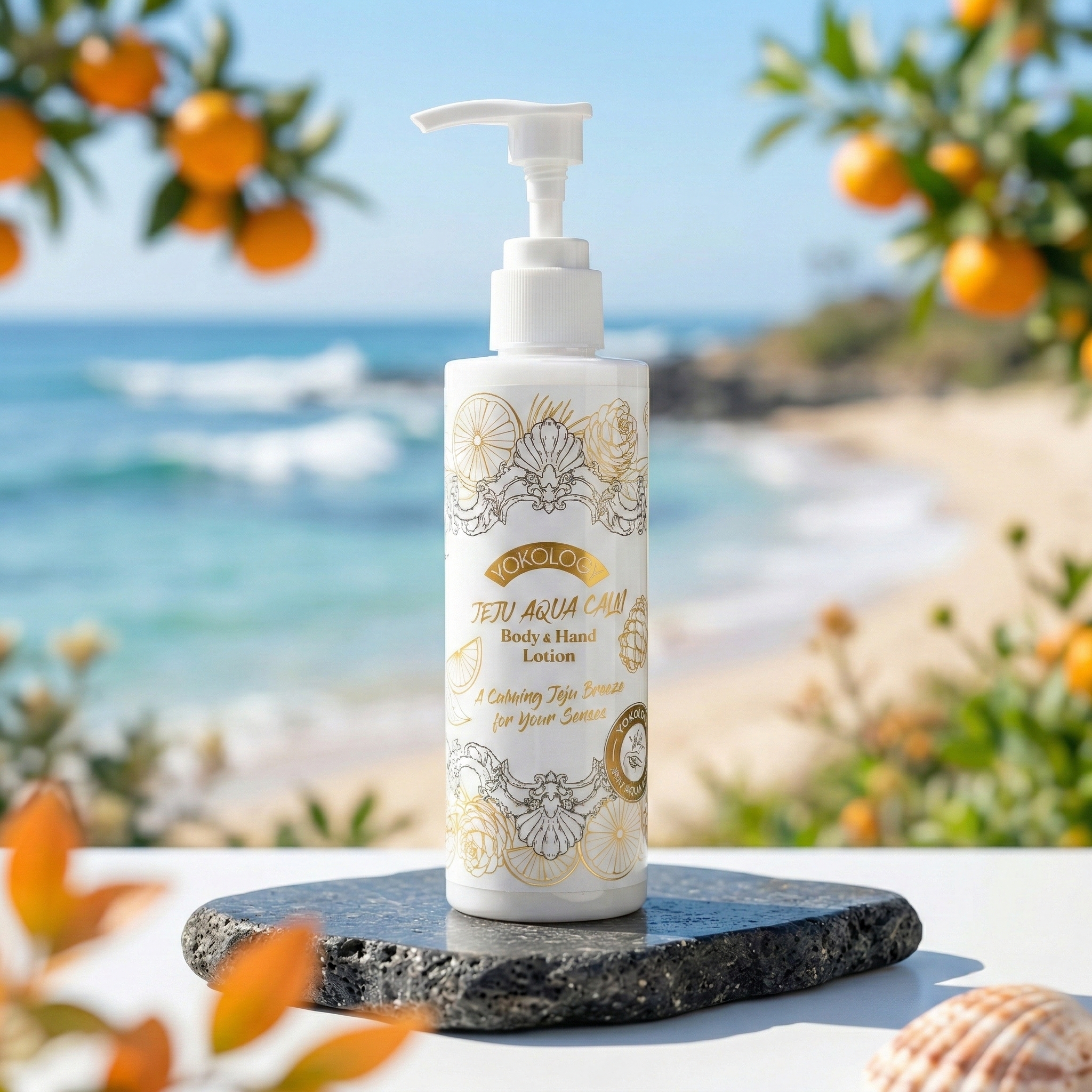 【200ml】YOKOLOGY ‘JEJU AQUA CALM’ 濟州果香超水感屏障修護乳 「二合一身手乳」［濕敏肌適用］｜GMP大廠生產（身體及手部敏感肌適用）