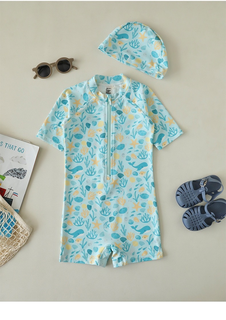 四色海洋色系連身泳衣