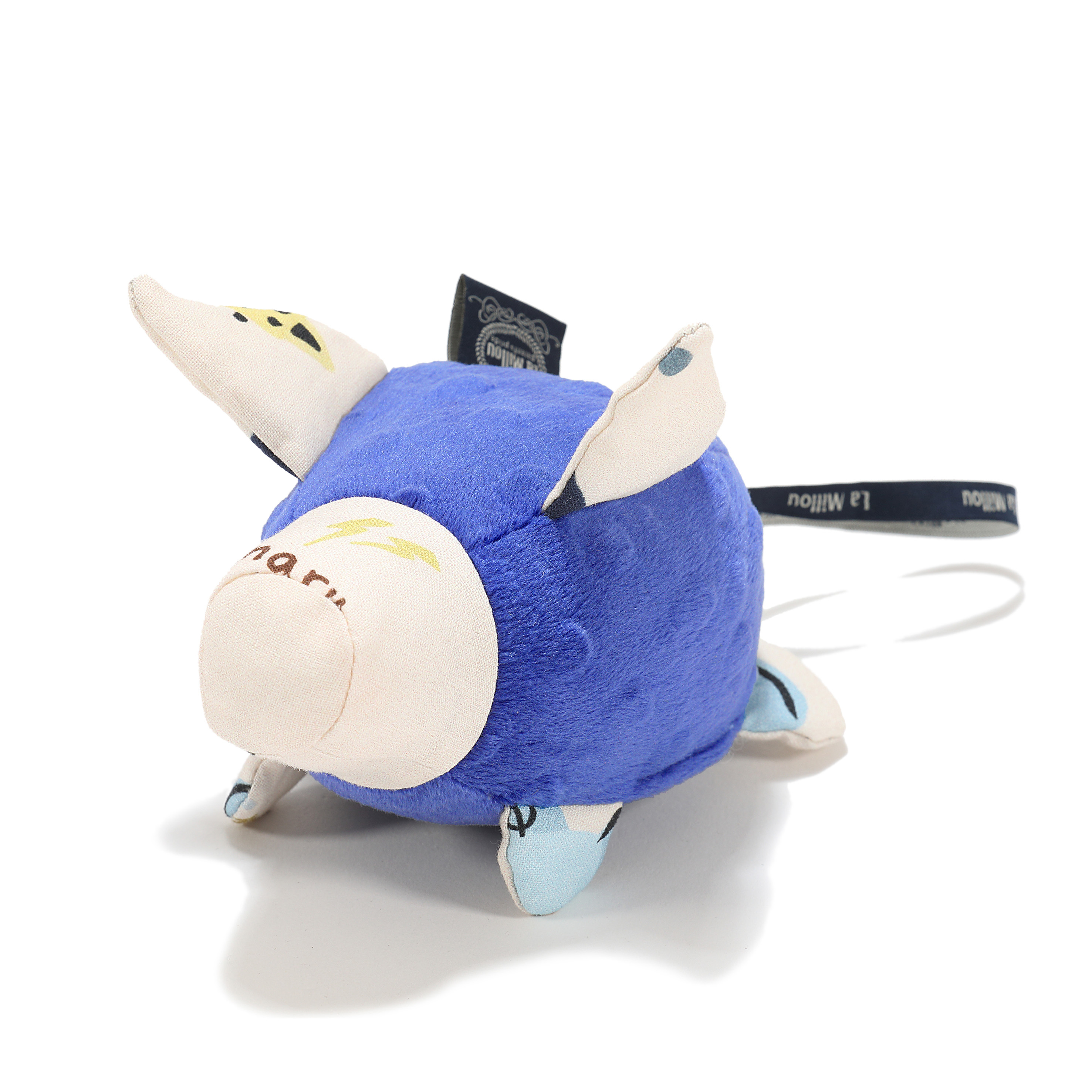 La Millou波蘭 豆豆安撫豬搖鈴玩偶｜動物急轉彎｜地中海藍