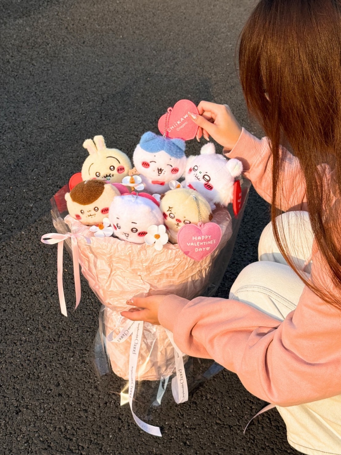 正版授權 CHIIKAWA 吉伊卡哇 情人節 毛絨 吊飾