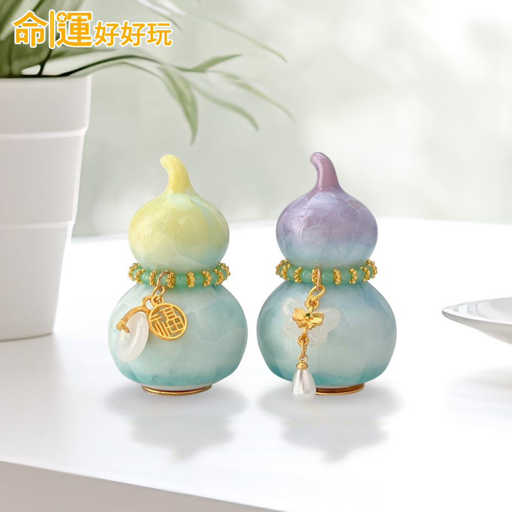 うぃるそん　阿字観本尊　寶玉　水晶玉　唐木台・仕覆付　共箱　C　8158 命運好好玩】招財迎貴晶彩葫蘆組(廠商直出)