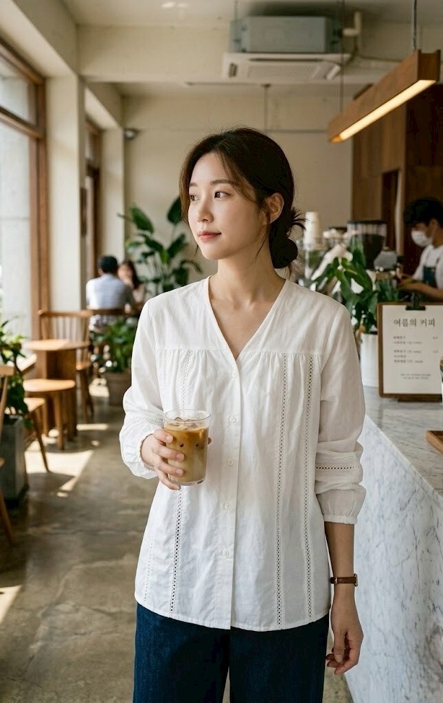 8207-氣質空氣感透膚蕾絲襯衫