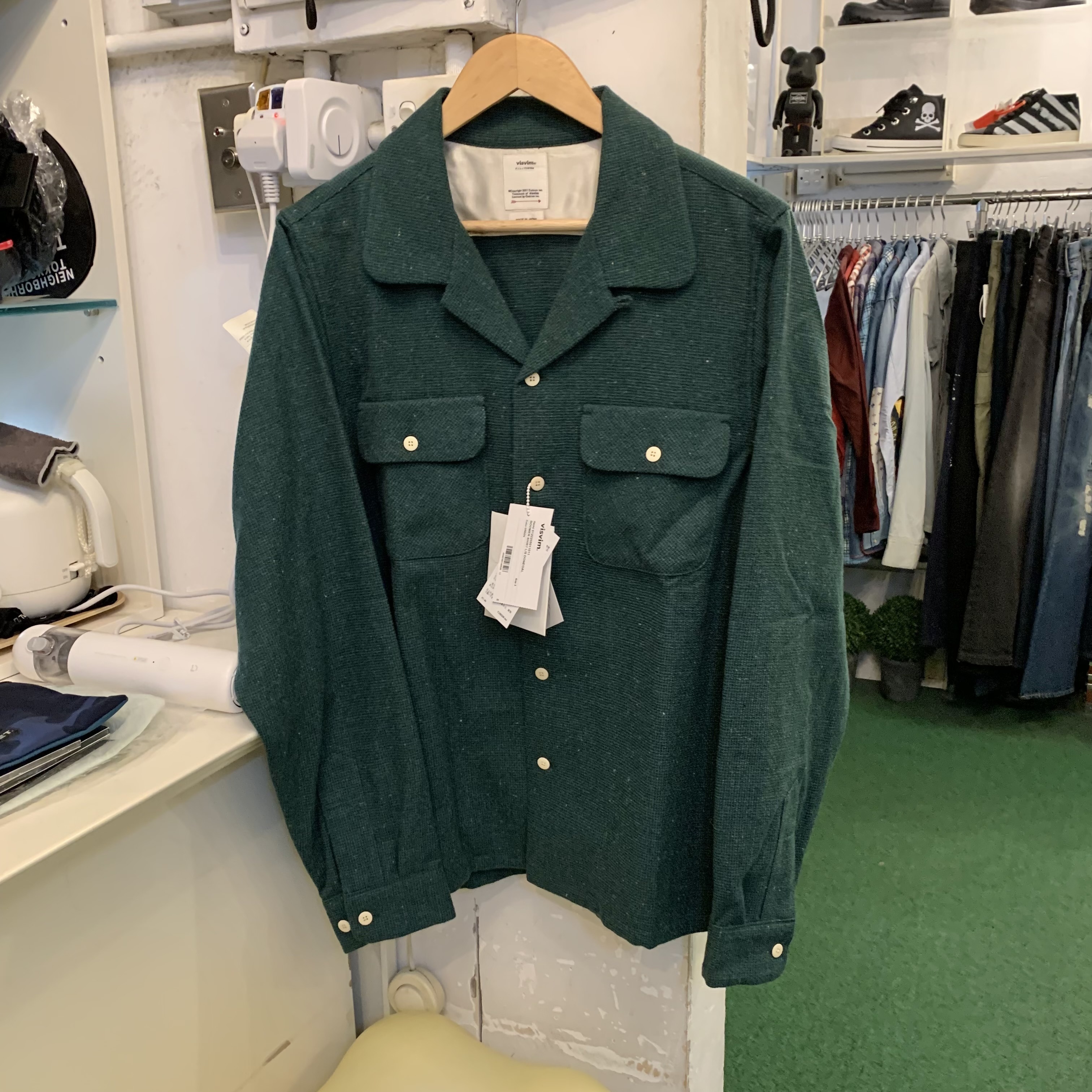 LAST PCS: VISVIM BOOMER SHIRT L/S DONEGAL - GREEN SIZE 3 IN STOCK NOW (現貨發售中)