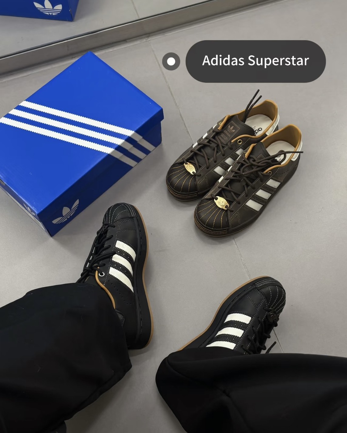 <質感>Adidas Originals Superstar 老錢風 油蠟皮 貝殼頭 黑金