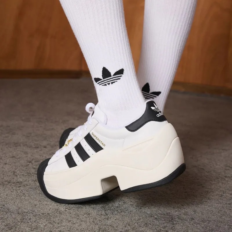 女鞋 ADIDAS SUPERSTAR BOLD 金標白 厚底增高 皮革 星星 貝殼鞋 休閒鞋【JR9895】