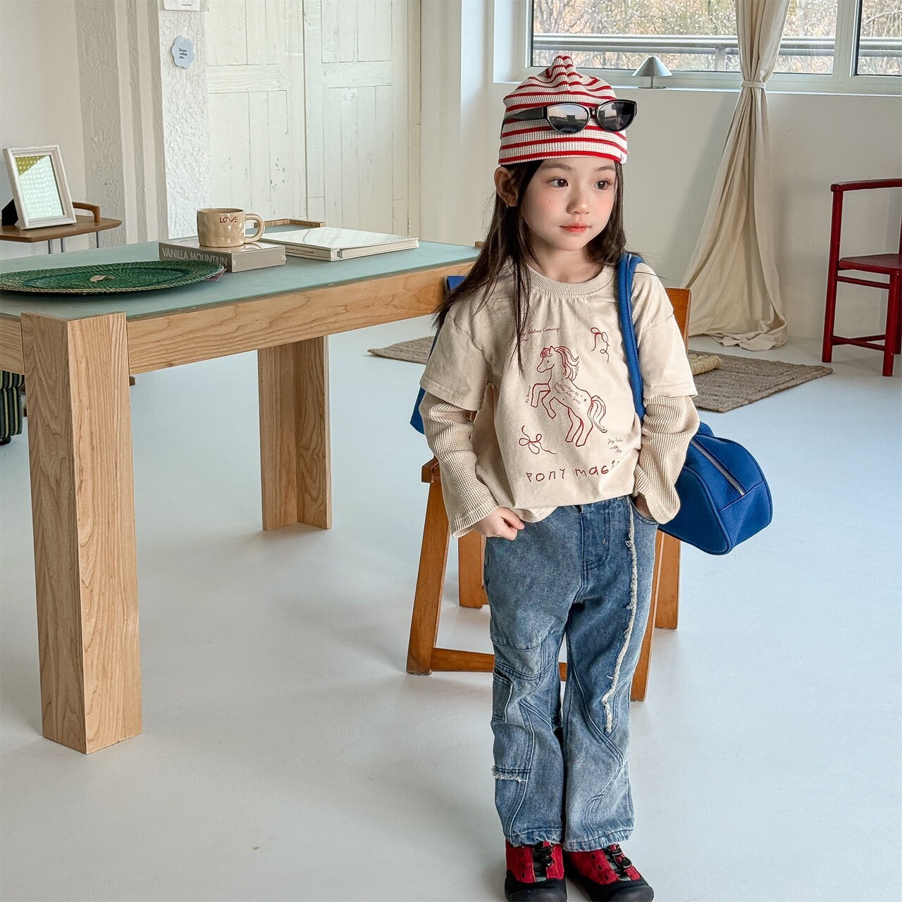 薄款假兩件式小馬TEE  ᝰ