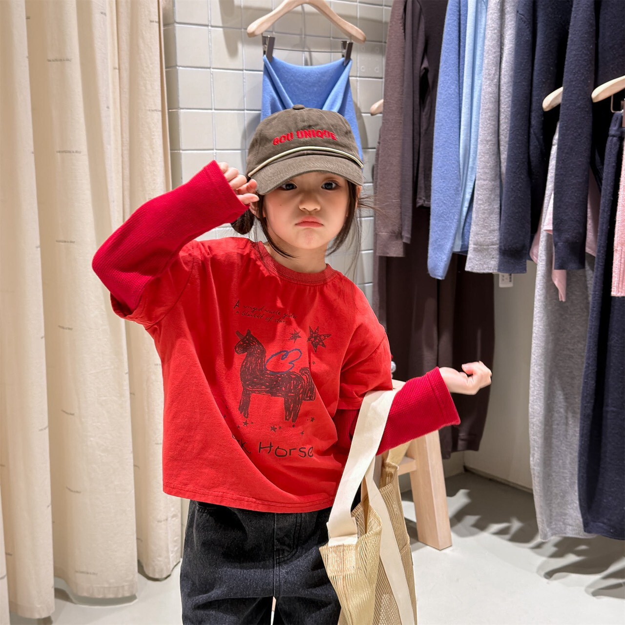 薄款假兩件式小馬TEE  ᝰ