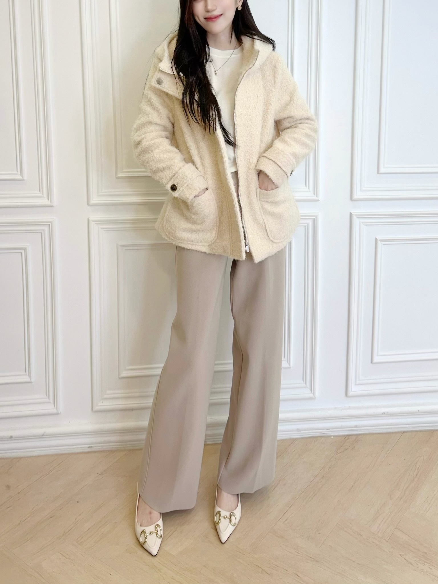 保暖舒適!立體QQ毛連帽外套