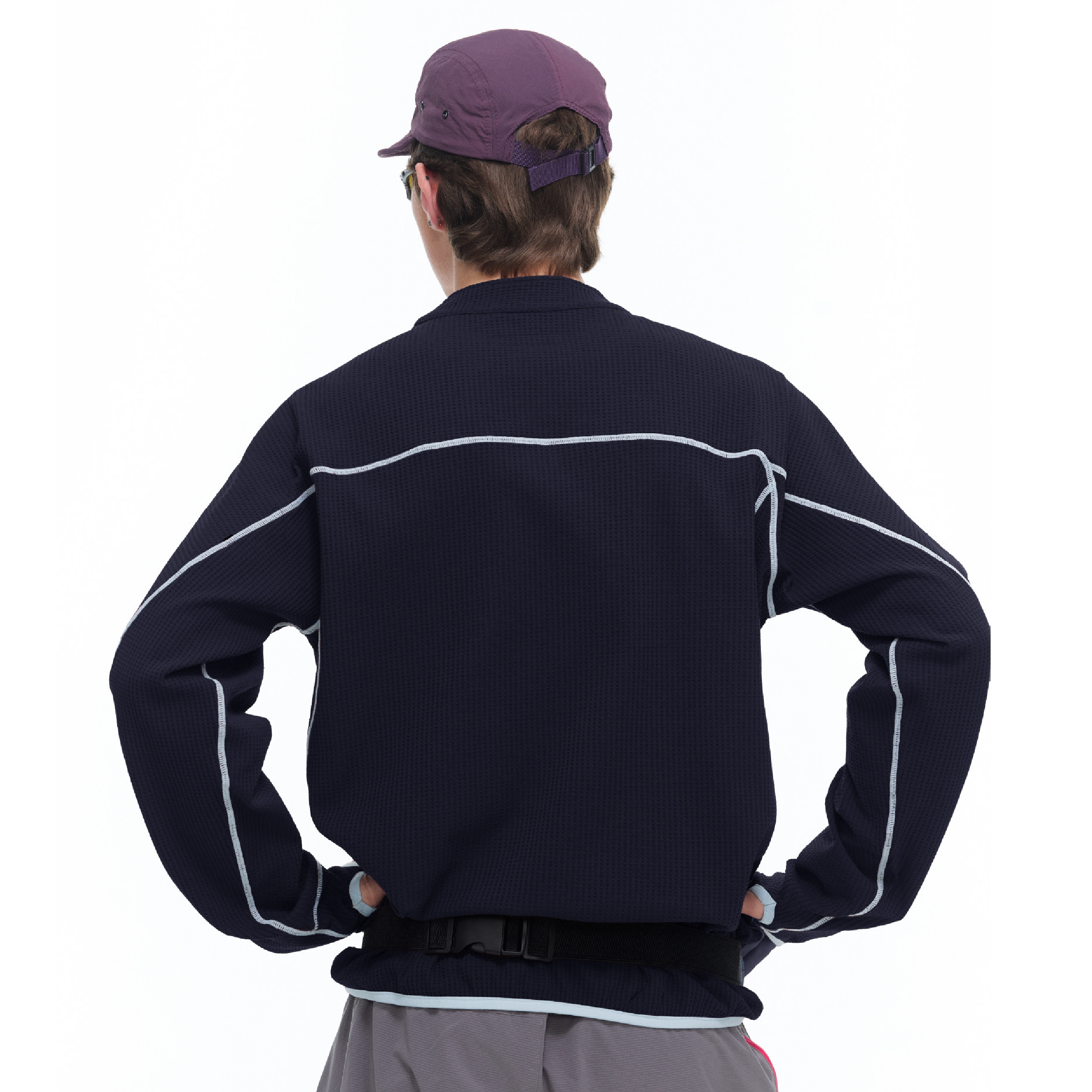 PIN SKTBS Waffle Half-Zip LS 華夫格半拉鍊長袖Tee [P-T1226]