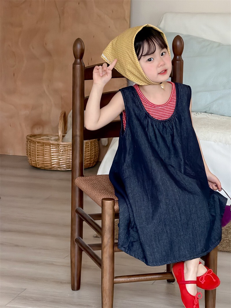 薄款 ᝰ  牛仔背心裙子  ＊可以拆買紅色條紋背心