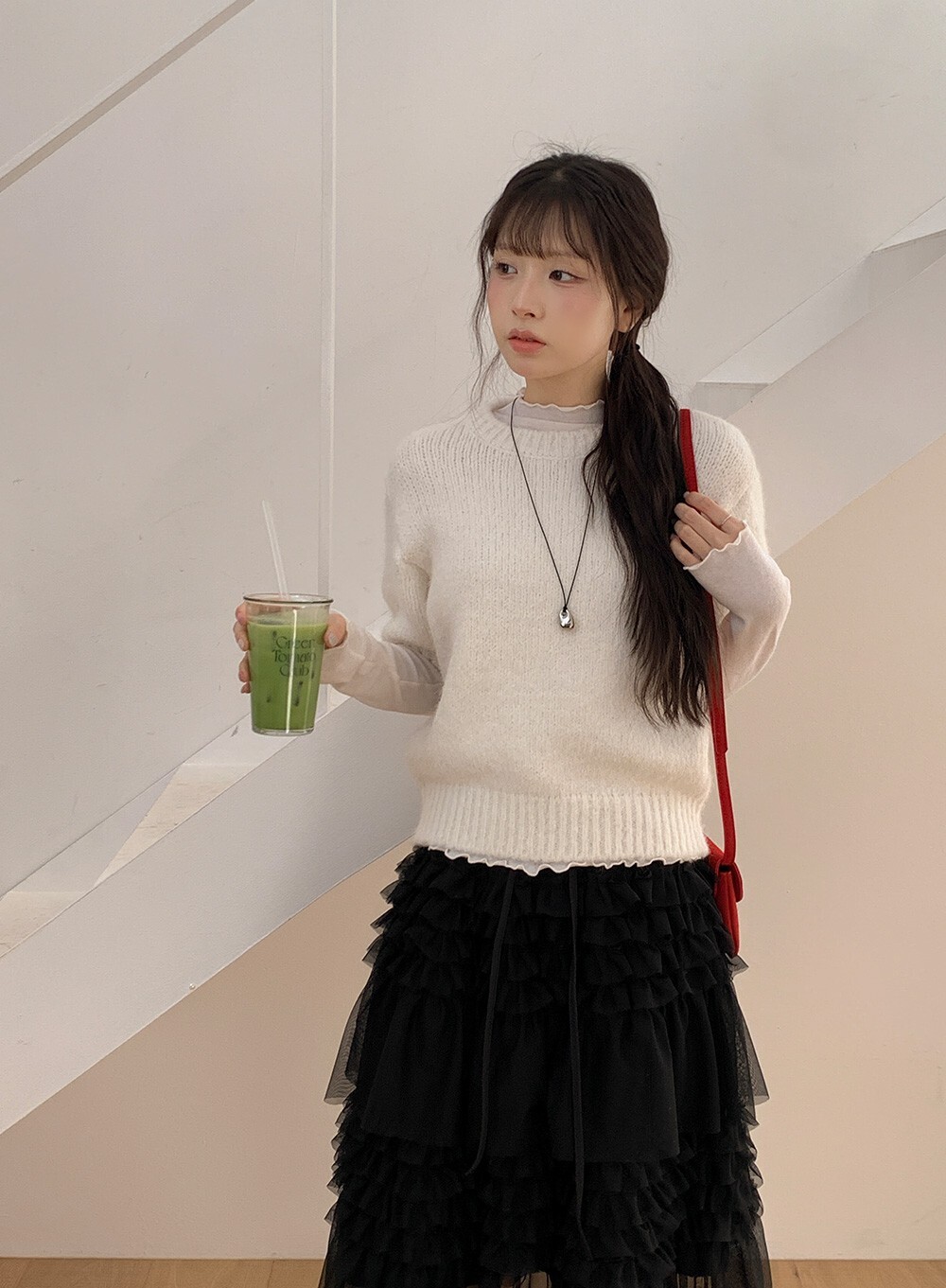 韓國grace muse授權 柔美薄春木耳邊內搭薄衫【made muse】系列