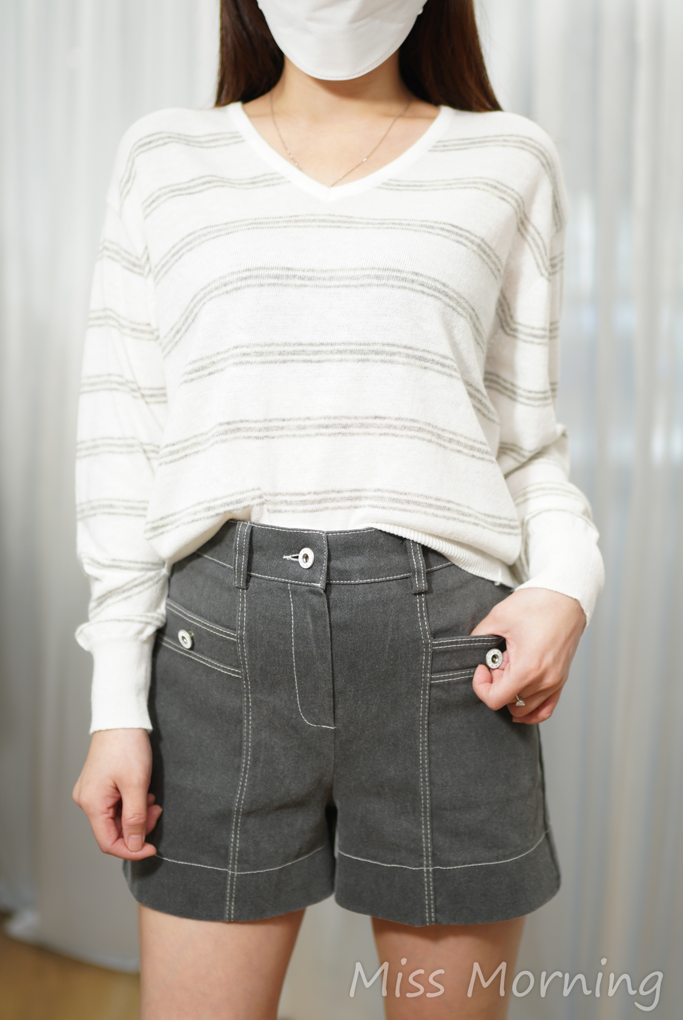 悠閑條子衫(15073)