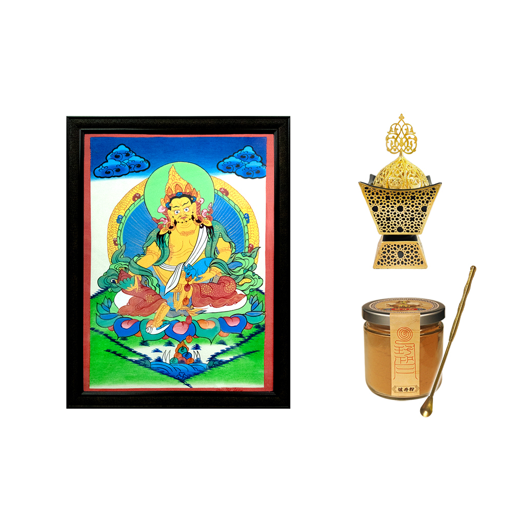 【菩提居】Hima加持財寶天王唐卡組 (廠商直出、不參加免運及滿額贈優惠)