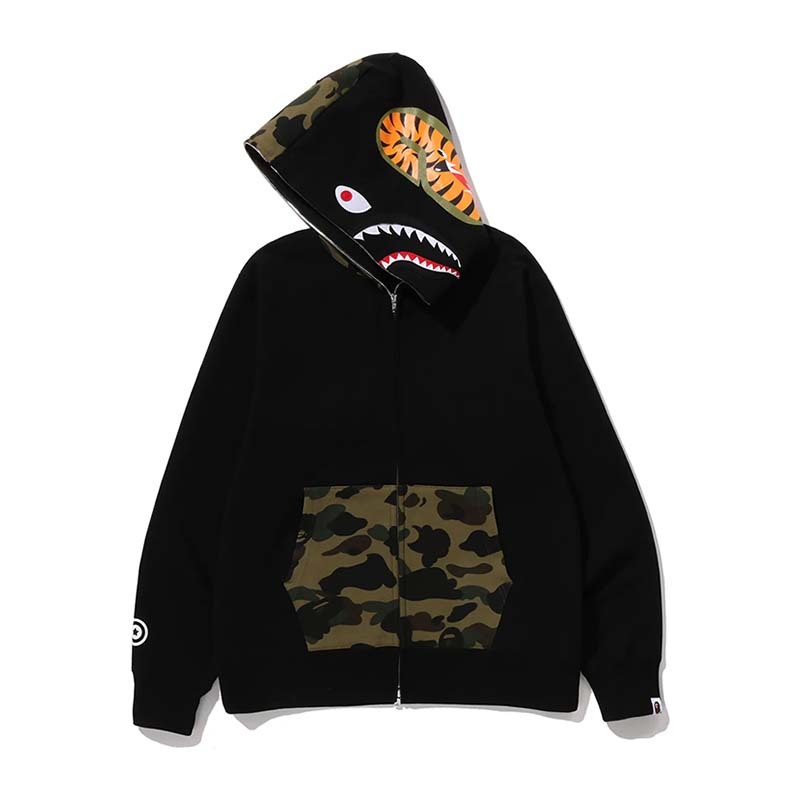 BAPE Shark Full Zip Hoodie 鯊魚連帽外套 黑色 BAPE-540 [台灣現貨]