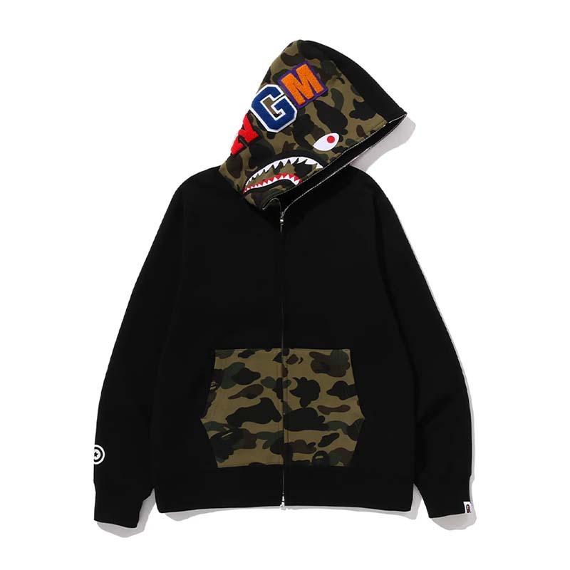 BAPE Shark Full Zip Hoodie 鯊魚連帽外套 黑色 BAPE-540 [台灣現貨]