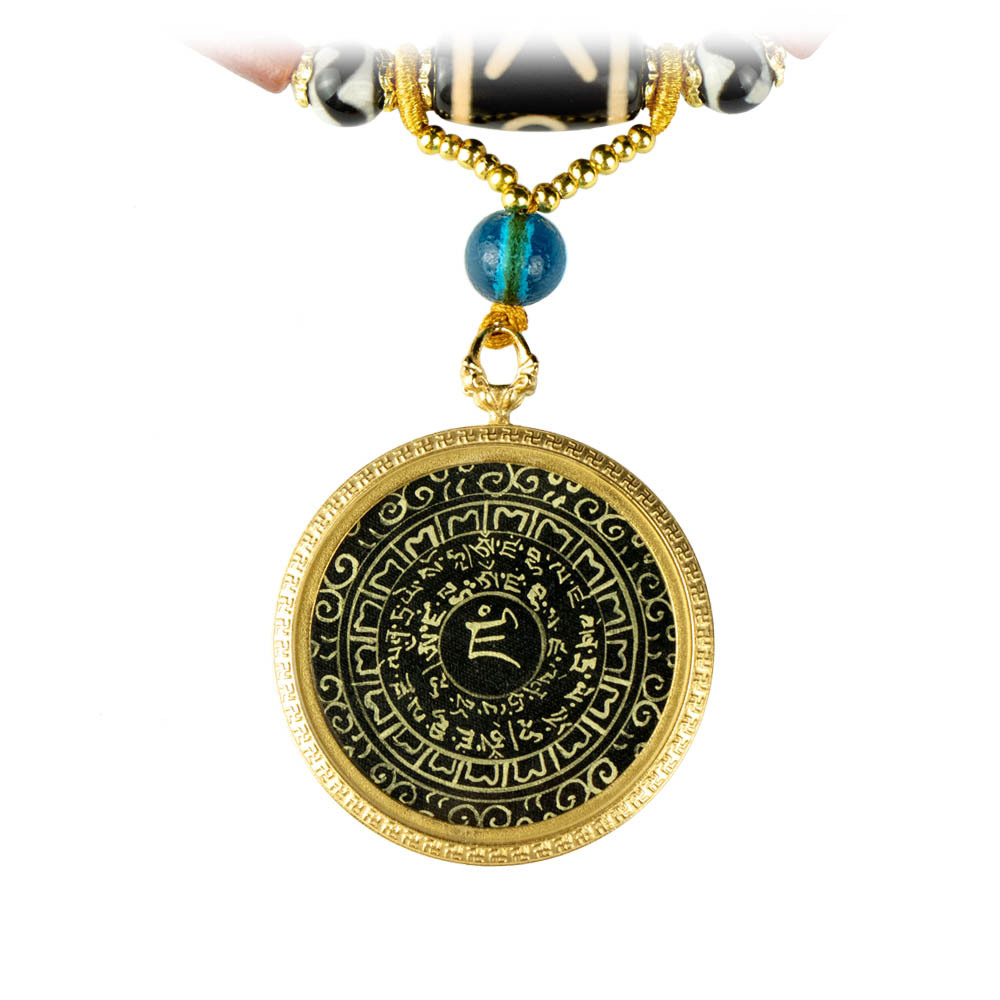 【菩提居】天珠六字箴言唐卡吊墜 (廠商直出、不參加免運及滿額贈優惠)