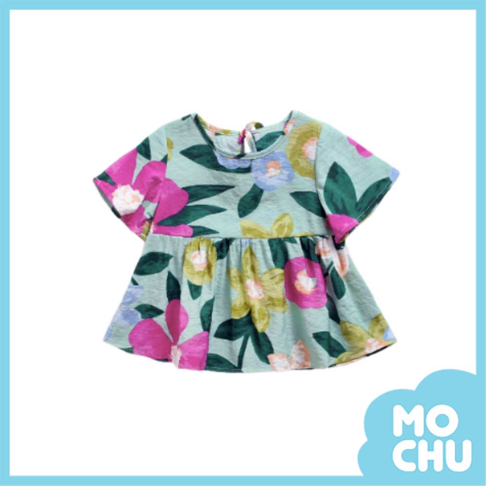 水彩大花短袖連身裙(四色)