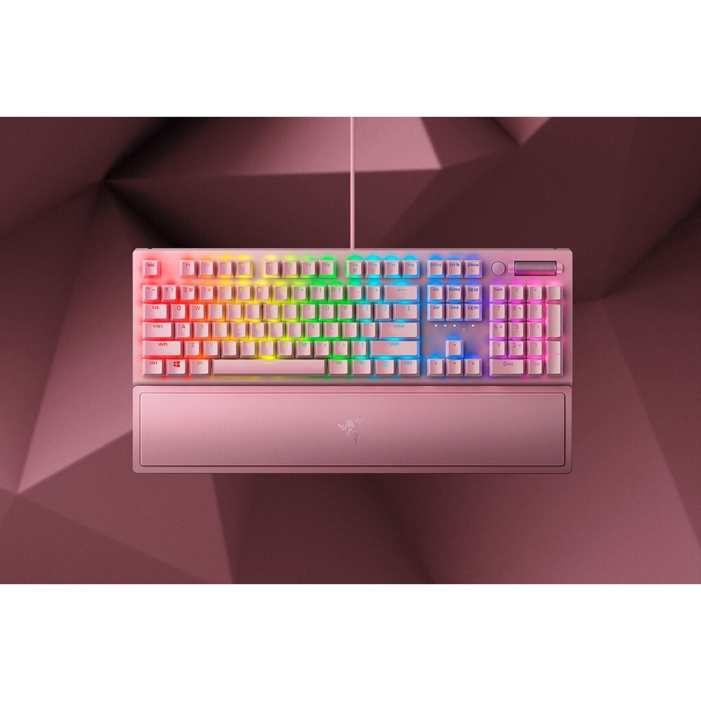 Razer BlackWidow V3 黑寡婦蜘幻彩版綠軸粉晶Quartz 機械式電競鍵盤
