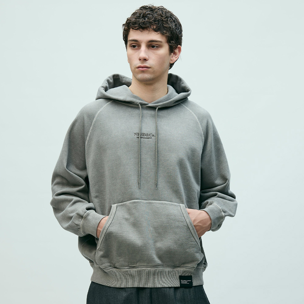 Neighborhood Pigment Dyed Sweat Hoodie Ls 水洗 帽T 黑/灰 連帽上衣 261FPNH-CSM02