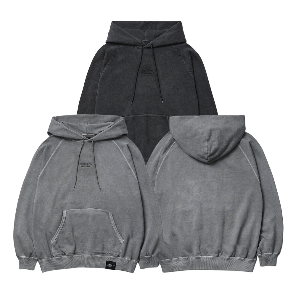 Neighborhood Pigment Dyed Sweat Hoodie Ls 水洗 帽T 黑/灰 連帽上衣 261FPNH-CSM02