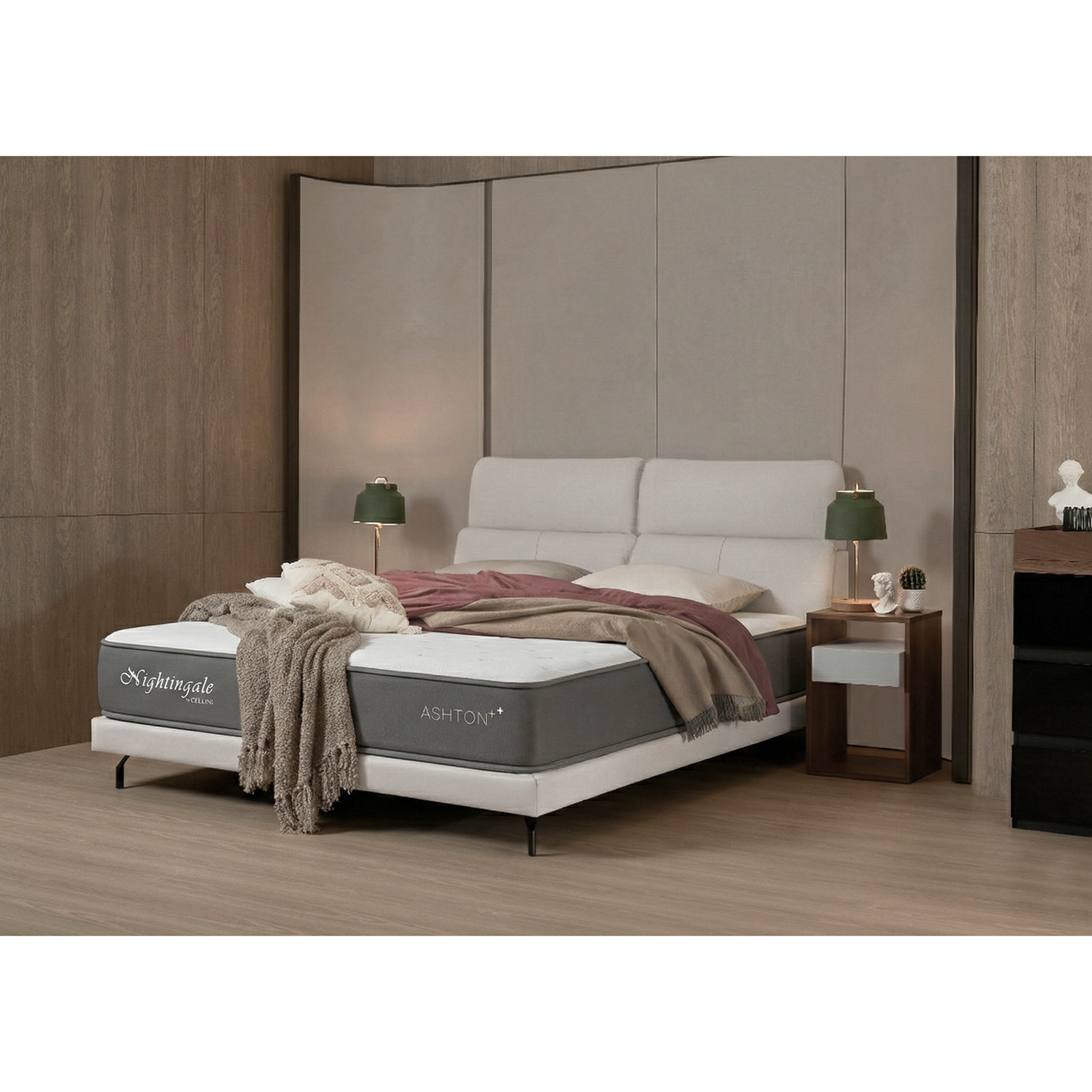 〔 床架＋床墊優惠組合 〕- Cruise 耐磨科技皮床架＋ASHTON Plus 抗菌紓壓床墊