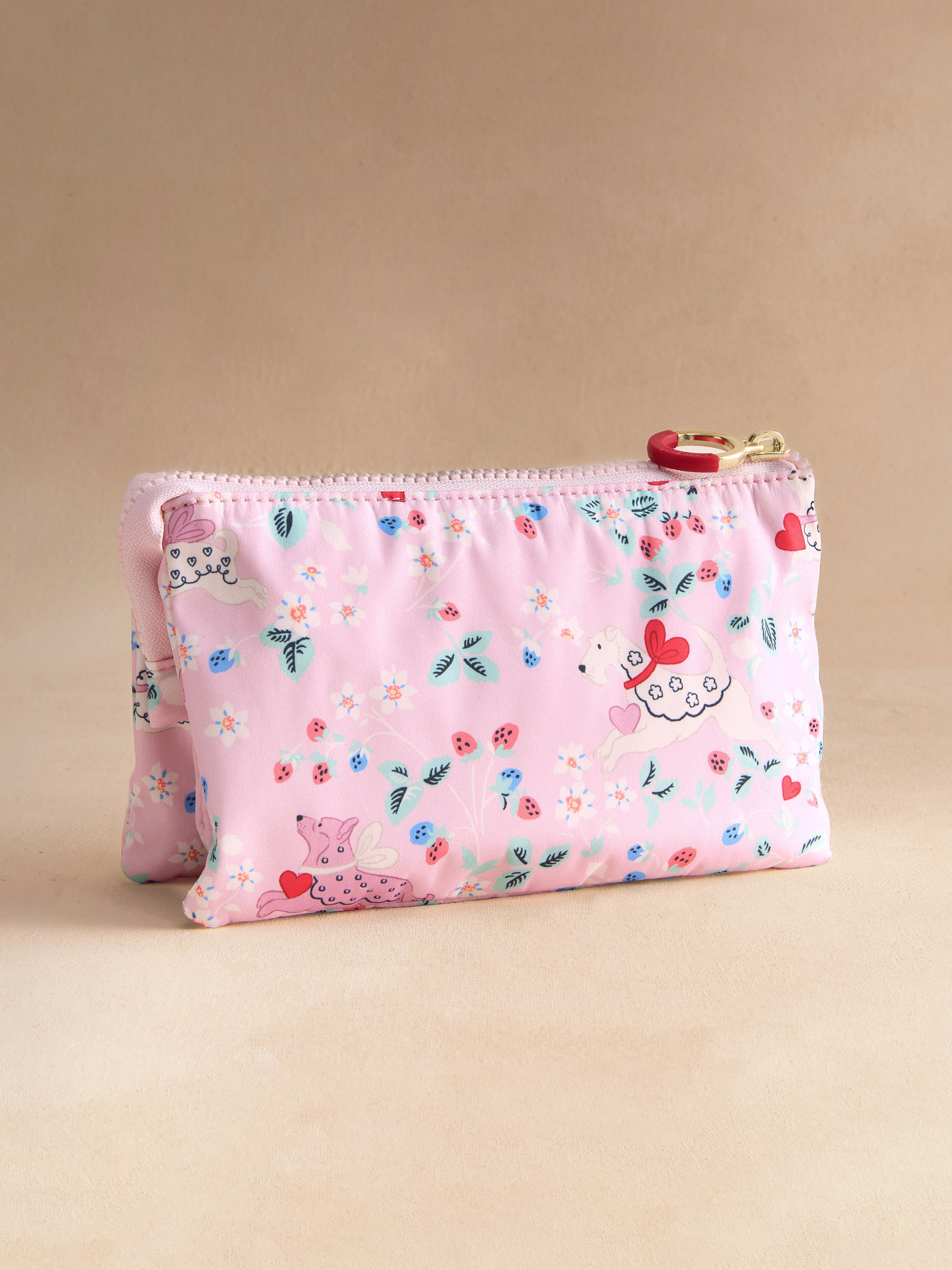 Puppy Floral 三層拉鍊收納包