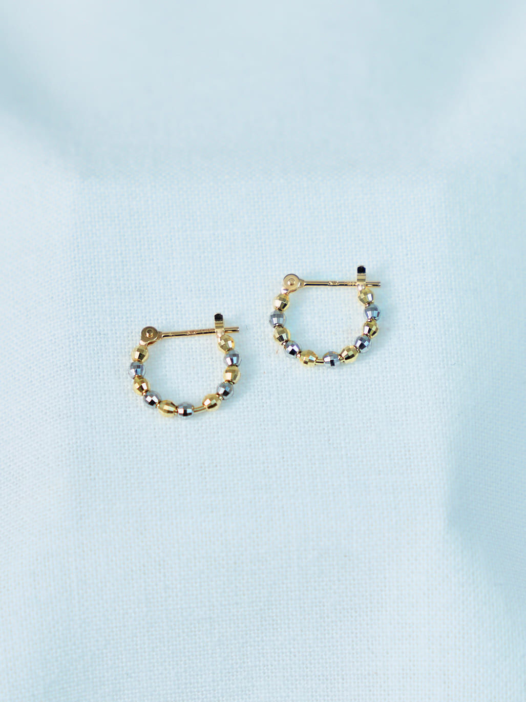 koro｜雙色圓珠耳圈