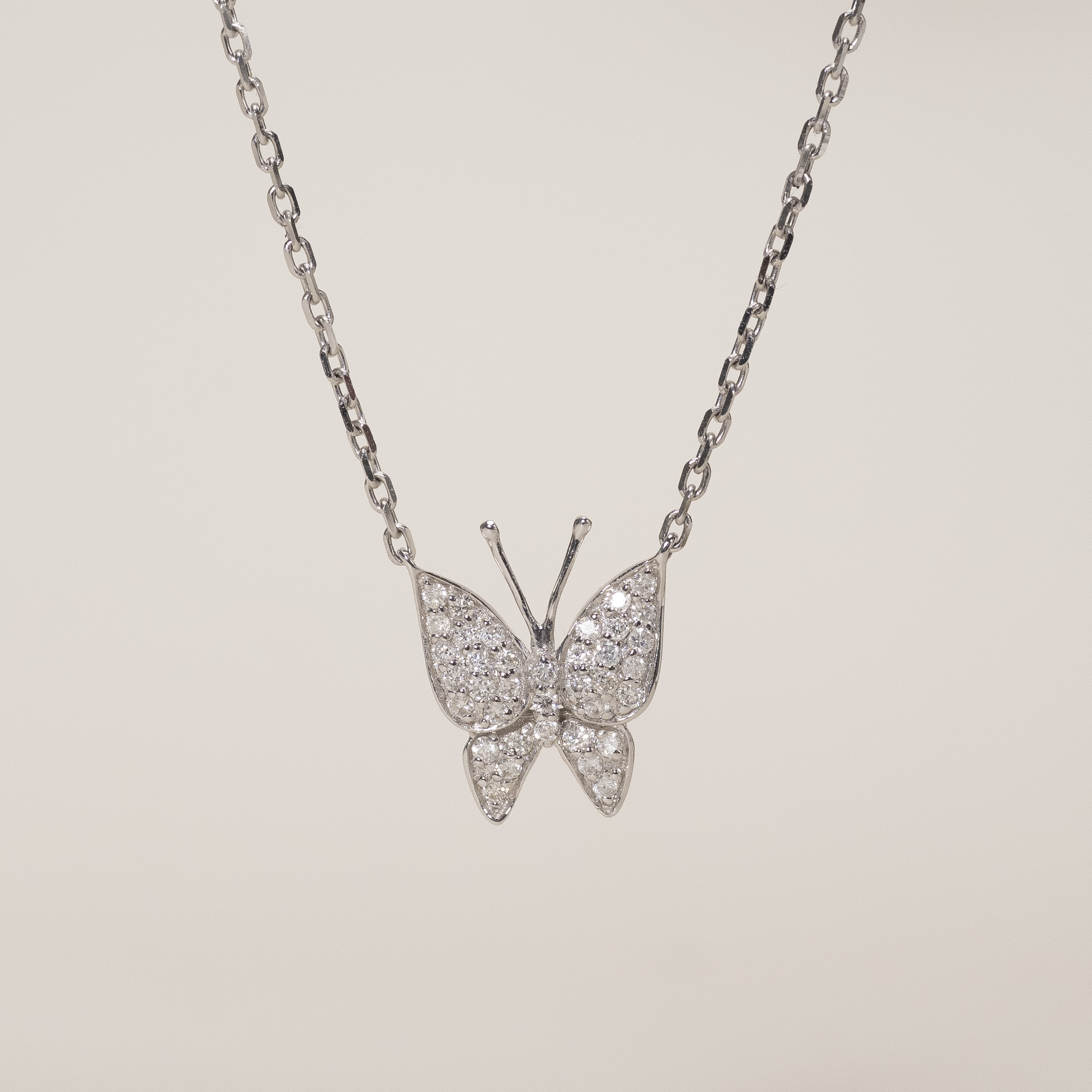 18K Butterfly Diamond Necklace