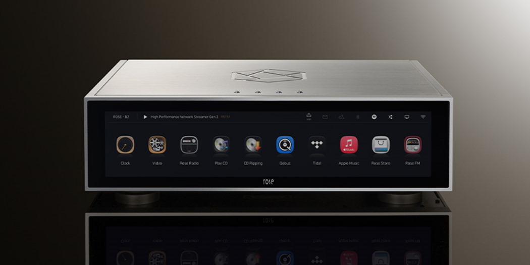 hifi rose rs151 串流播放機 正面觸控螢幕展示