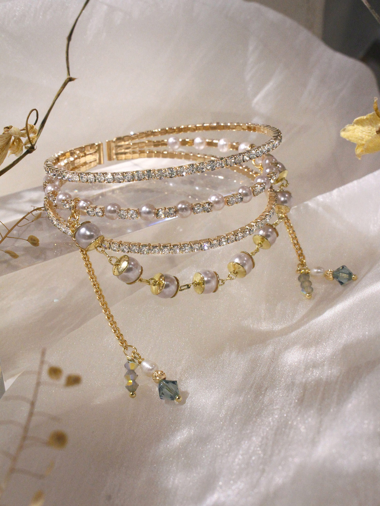 隱鹿白月光。MUCHAT手作14KGP施華洛水晶鋯石手環