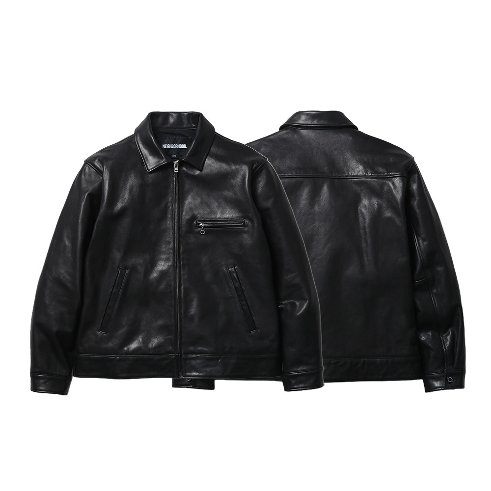 Neighborhood Leather Sports Jacket 皮外套 黑 牛皮 保暖 皮革 261SZNH-JKM01-BK