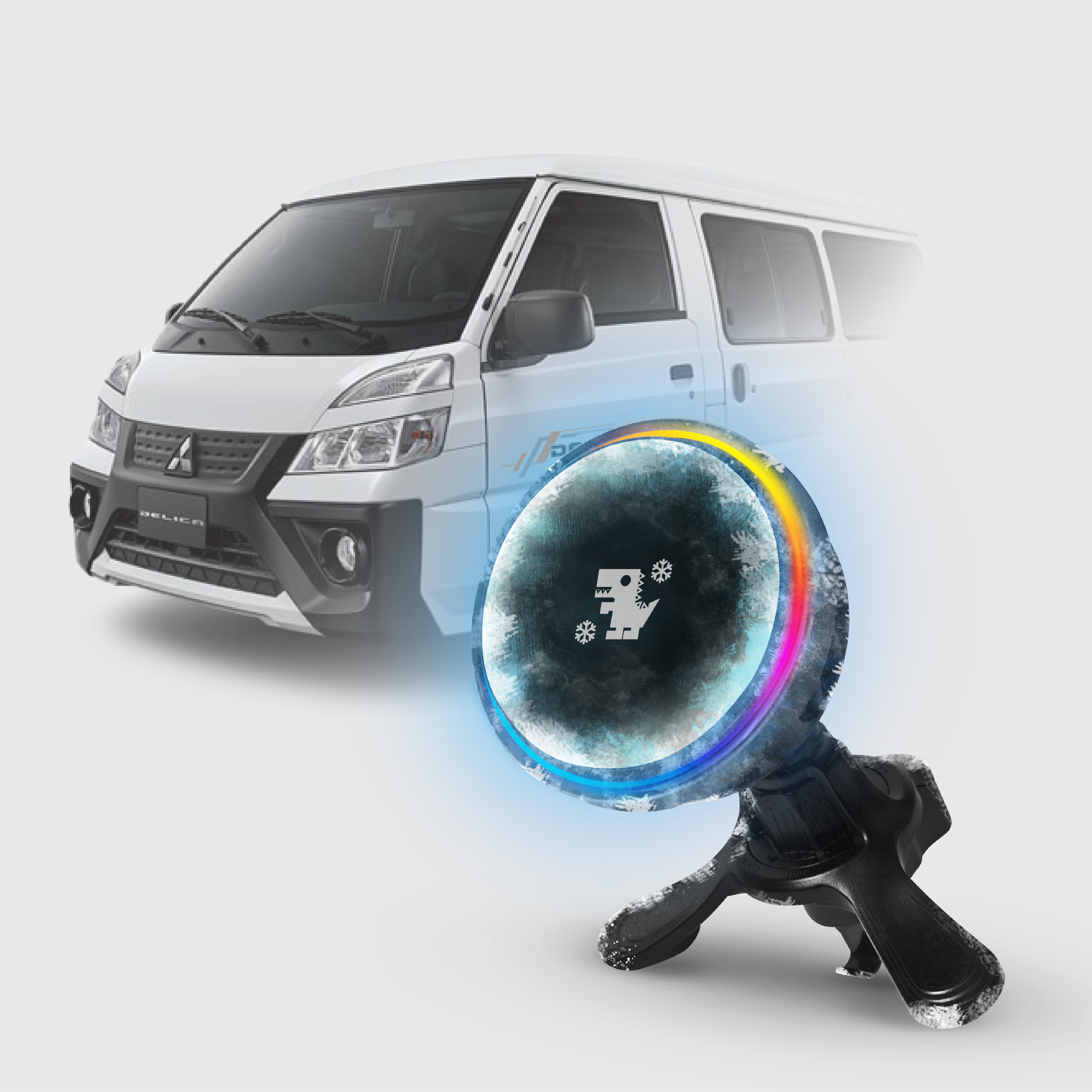 Mitsubishi DELICA 箱型車系列｜XILLA黑鏡冰核智充手機架