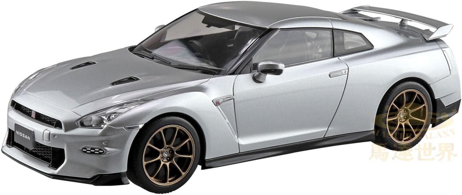 AOSHIMA 塑膠模型套件 簡易拼裝套件 日產 GT-R 2024 金屬銀 03-UM 比例 1/32