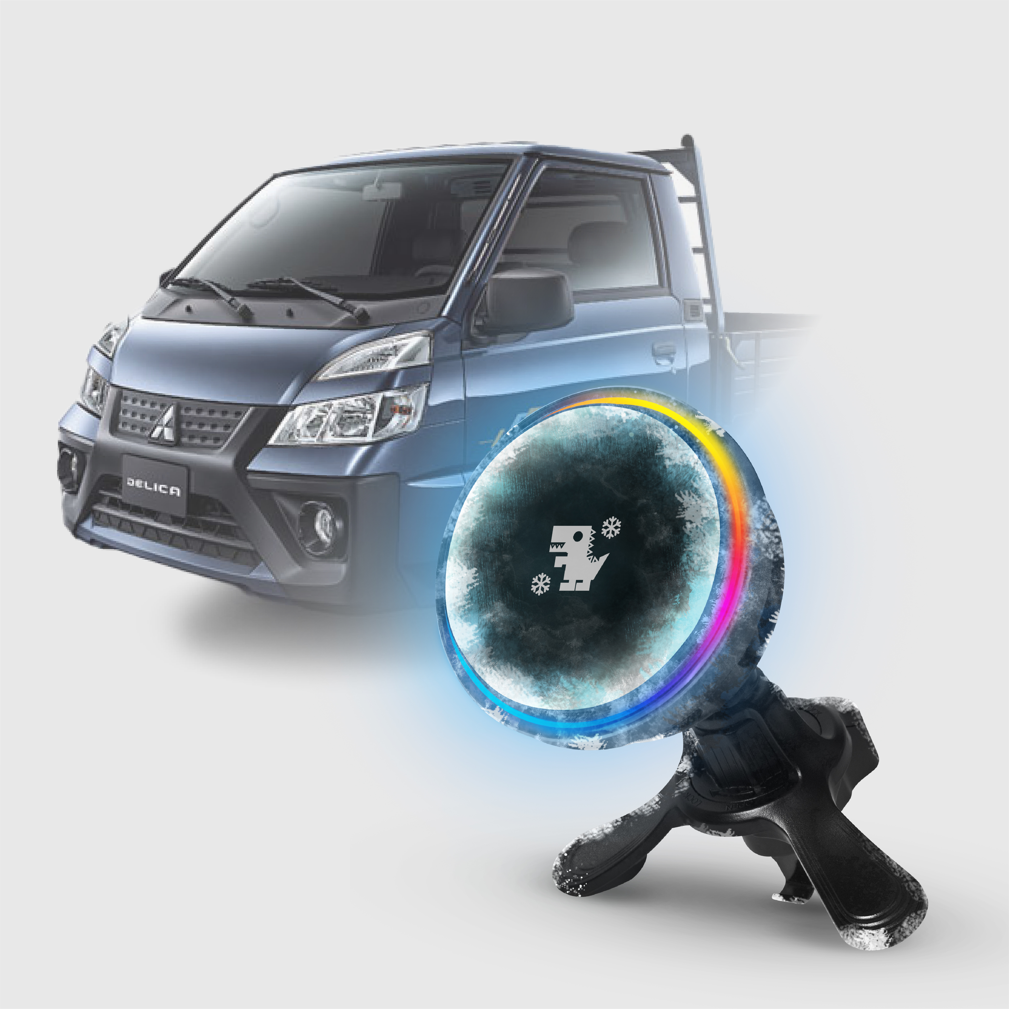 Mitsubishi DELICA 小貨車系列｜XILLA黑鏡冰核智充手機架