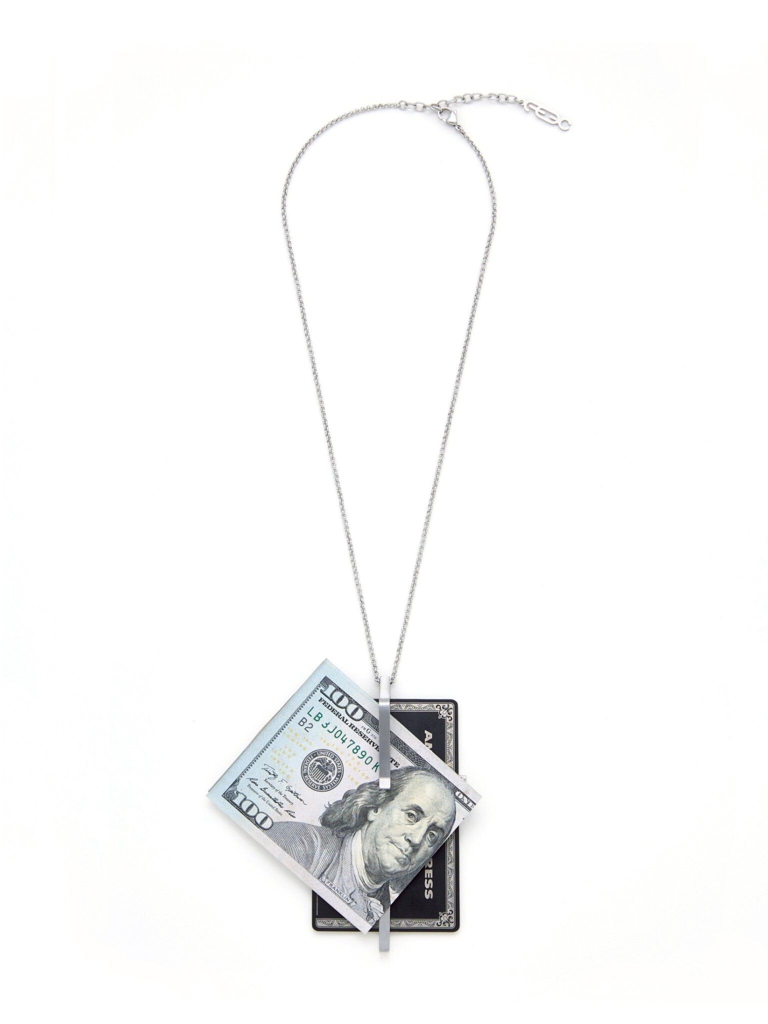 Fe3c 金屬十字證件夾 鈔票夾 項鍊ID Card Necklace