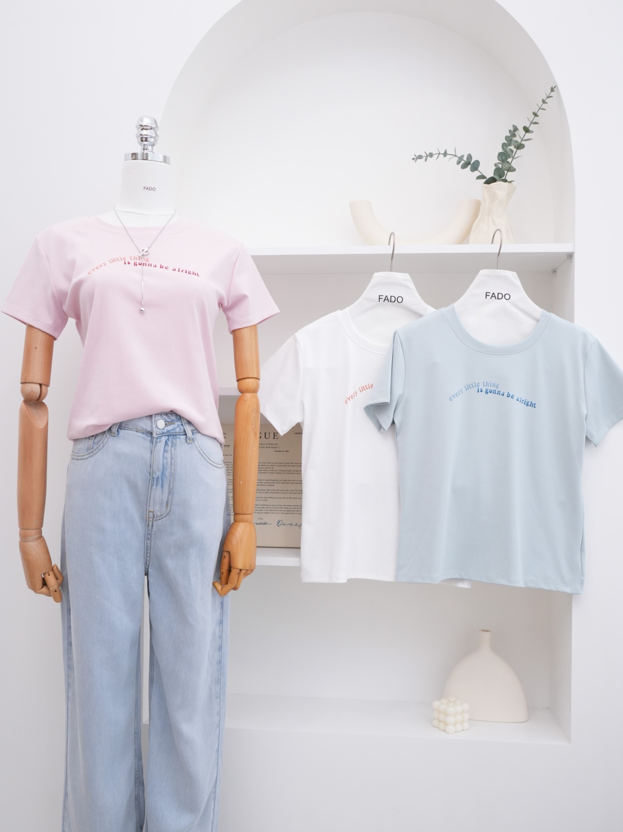 法朵Fado shop｜漸層英文圓領棉T 0215022 三色