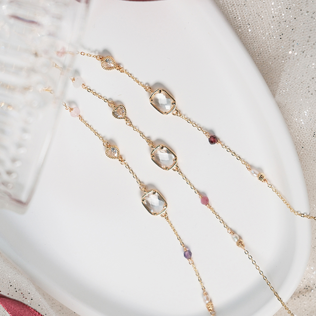 《女王禮》女神的喝采 • 愛心 – 寶石 – 手鍊 (隨機)