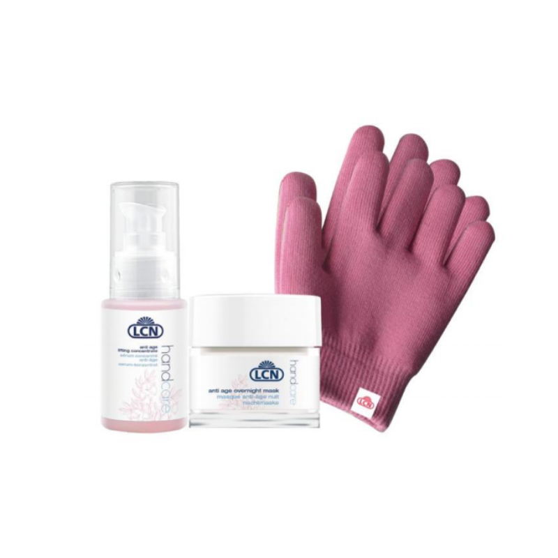 HKSG0305-003 LCN 晚間手部防皺緊緻套裝 防皺緊緻精華50ml+防皺睡眠晚間潤手膜50ml+美肌手套1對 (A3)