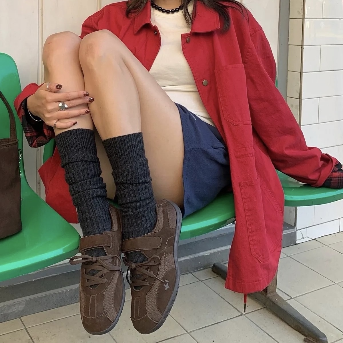 OTZ 瑪麗珍 絨面麂皮 繫帶 平底鞋 日常穿搭 休閒鞋 四色 韓國代購