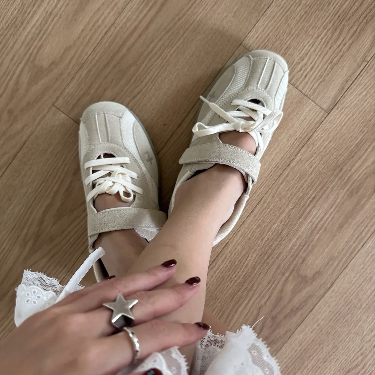 OTZ 瑪麗珍 絨面麂皮 繫帶 平底鞋 日常穿搭 休閒鞋 四色 韓國代購