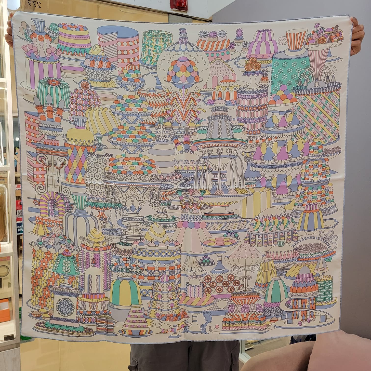 HERMES La Patisserie Francaise scarf 90 MULTICOLOR