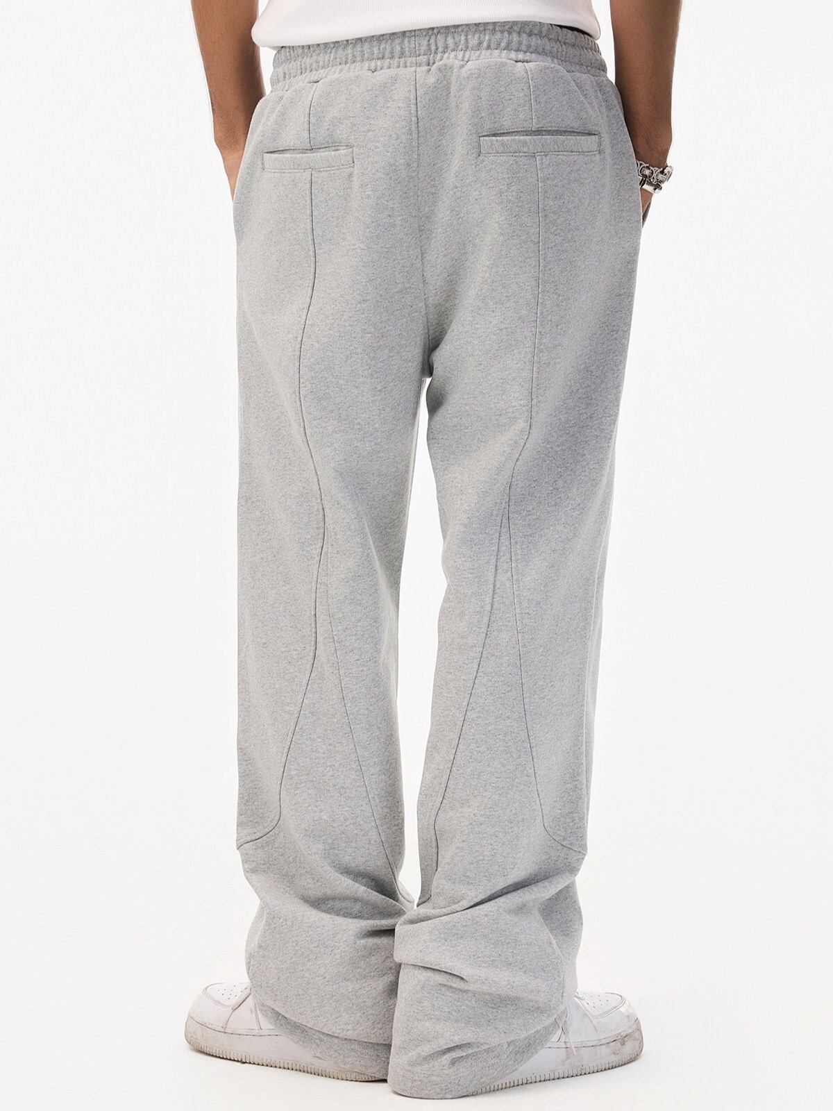 STK SmallTownKid 拼接多縫線 直筒休閒棉褲