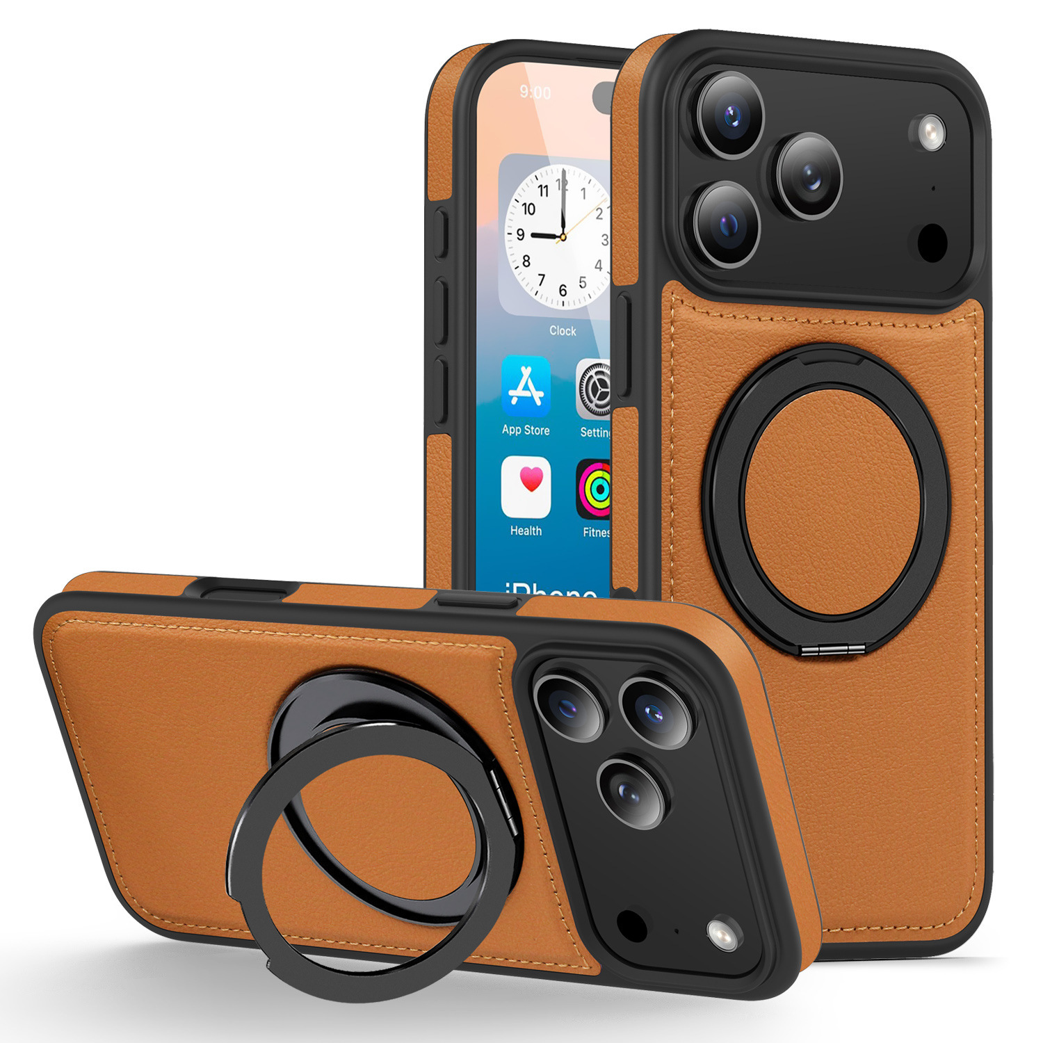 XPRO - Mag Stand Leather - iPhone 17 Pro Max Case 防撞磁吸旋轉支架皮紋手機保護殼