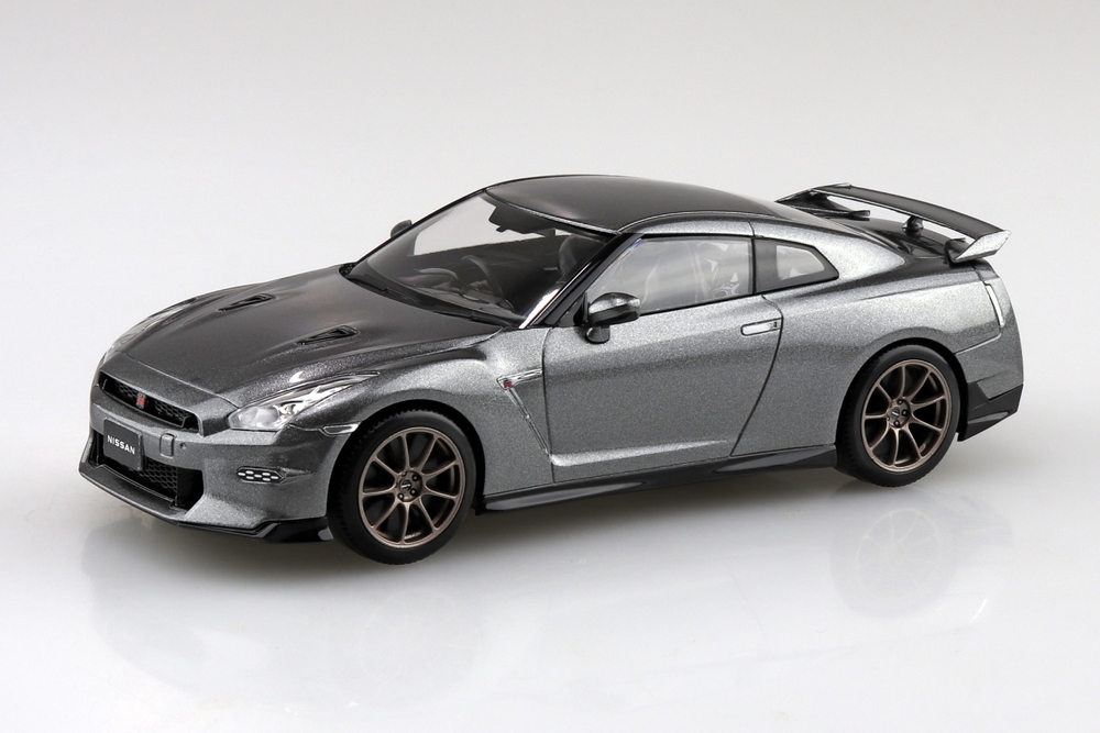 AOSHIMA 塑膠模型套件 簡易拼裝套件 日產 GT-R 2024 深金屬灰 03-DM 比例 1/32